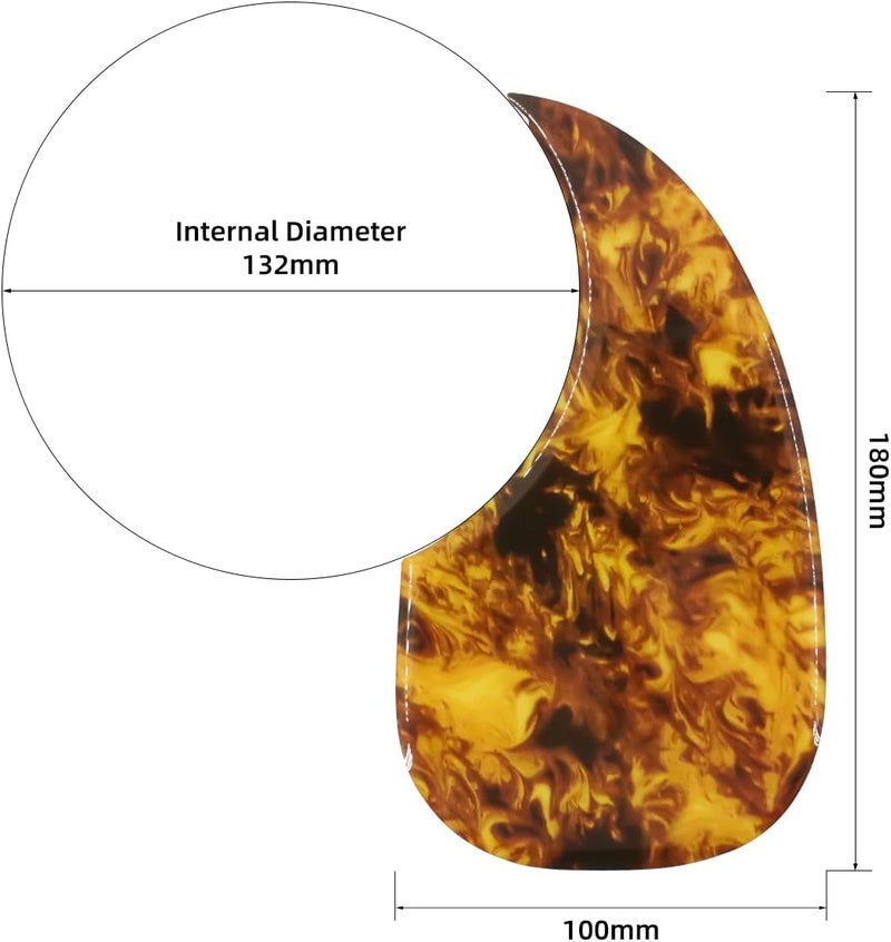 Domofa Acoustic Guitar Pickguard Thick Pick Guard for Most Martin Style Guitar (Clear Amber) - Image 4